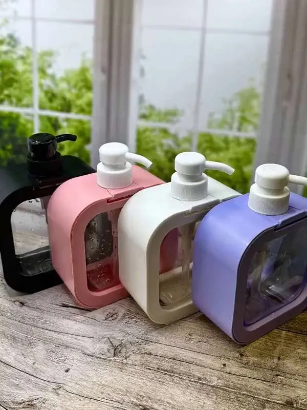 Диспенсер для мыла механический, розовый, 500ml