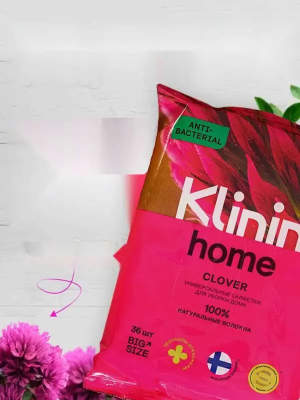 Салфетки антибактериальные для уборки  Klinin  Клевер 36 шт.