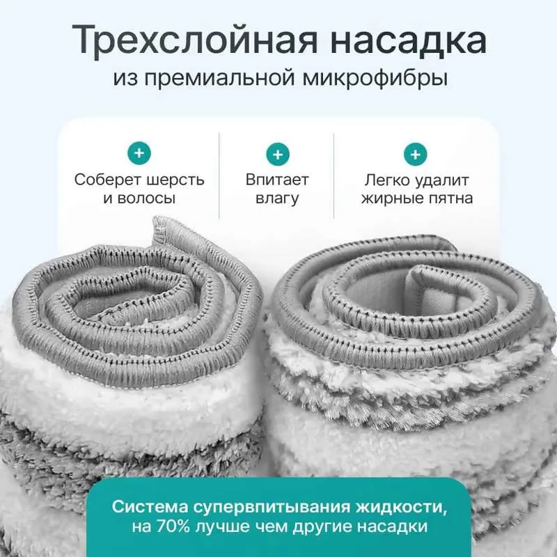 Насадка для швабры, тряпка, насадки из микрофибры 6 шт.