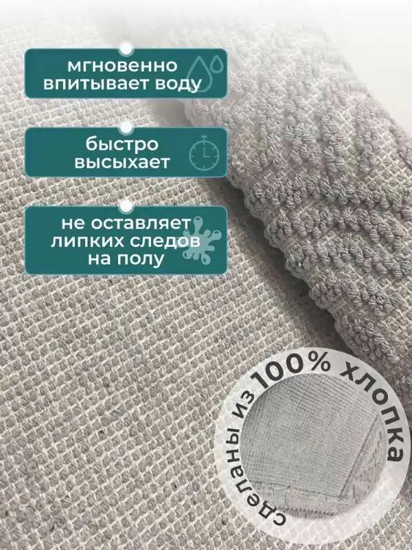 Коврик для ванной комнаты и туалета хлопковый