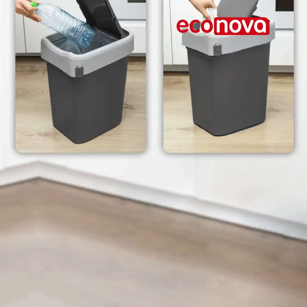Мусорное ведро Econova, 1 шт, Полипропилен, серый