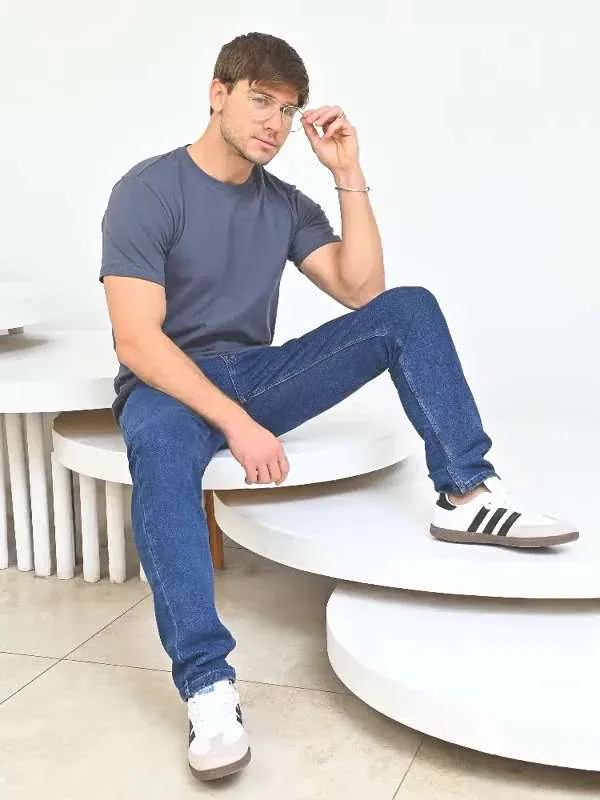 Комплект футболок Мужской COTTON COLLECTION бордовый, синий Средний, размер 48 Хлопок прямой Повседневный Узбекистан