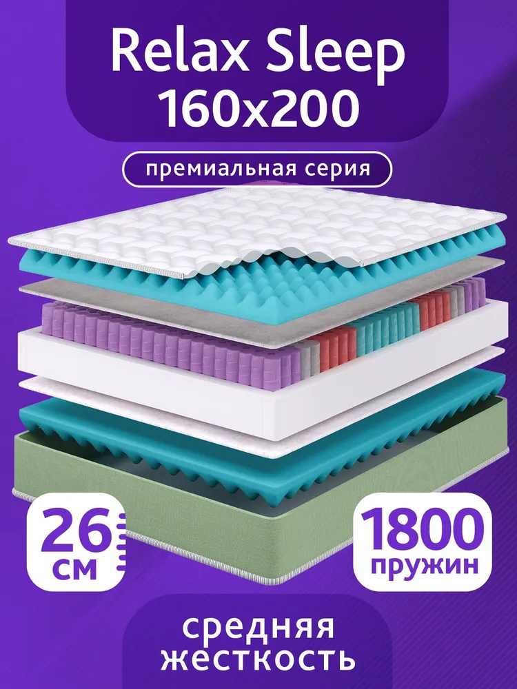 Матрас ВФМ Lievenok_010_белый_ Белый, Независимые пружины, 160x200 см