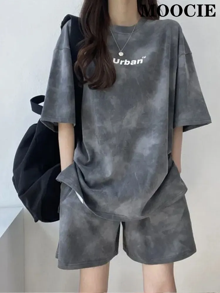 Комплект одежды Женский MOOCIE Повседневный серый, размер 46 Лавсан Карманы Китай Лето