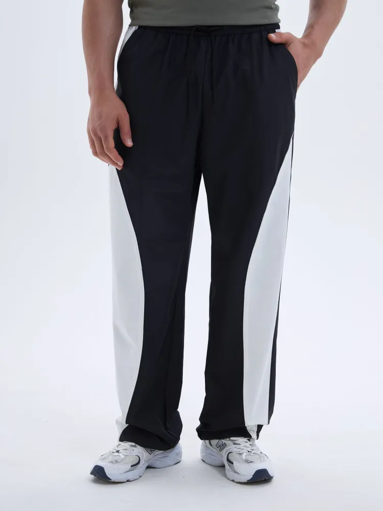 Брюки Мужской CR широкие черный Повседневный, размер 46 Завязки Демисезон Китай Средняя