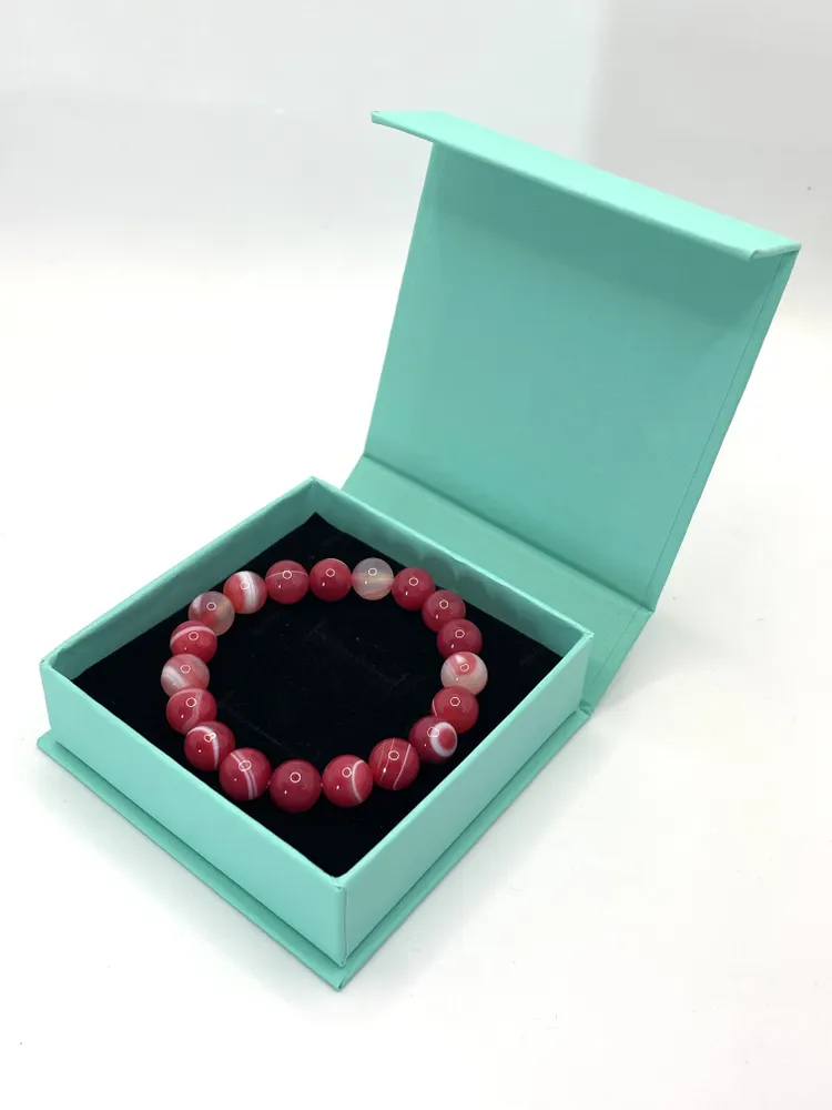 браслет натуральный агат в подарочной упаковке