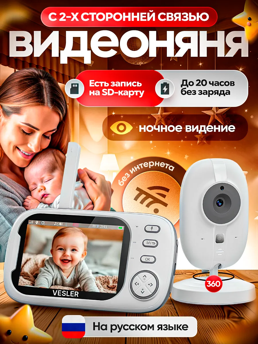 Видеоняня беспроводная с монитором