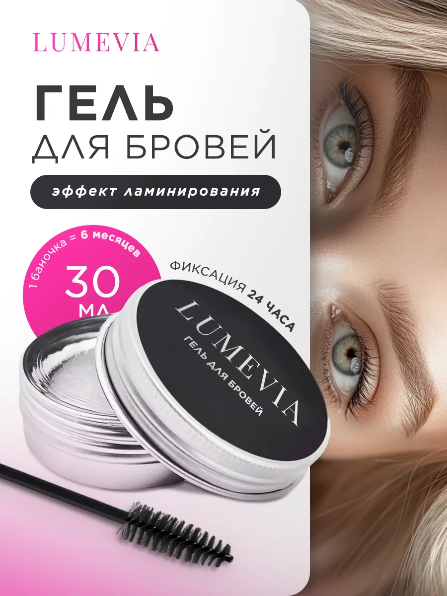 Гель для бровей фиксирующий стойкий прозрачный