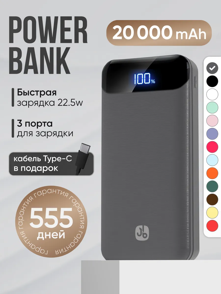 Повербанк 20000  Power bank для телефона с быстрой зарядкой