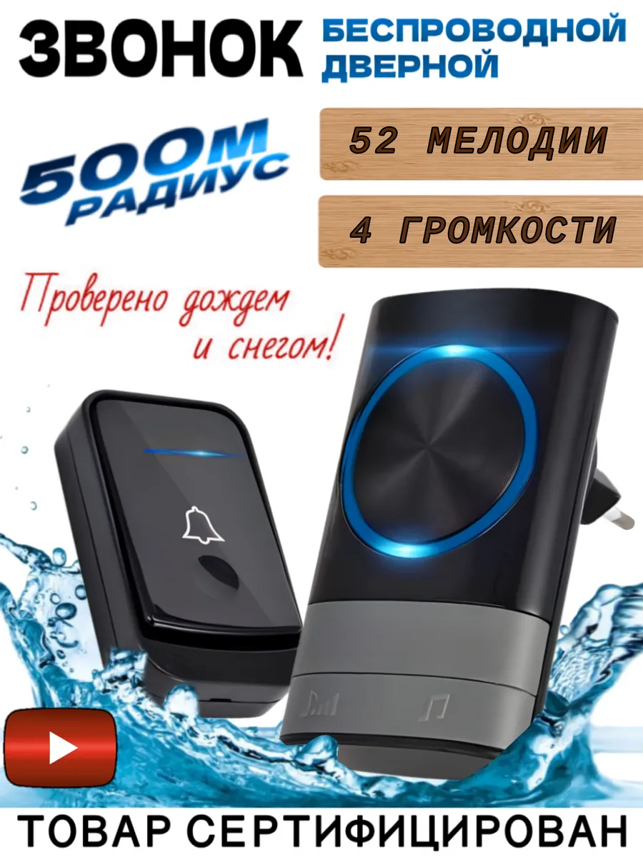 Звонок на дверь беспроводной в розетку 220 В
