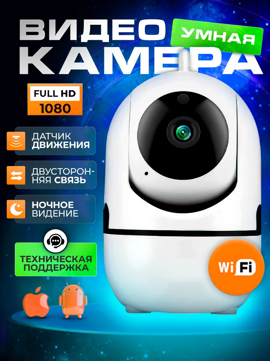Умная мини wifi камера видеонаблюдения для дома