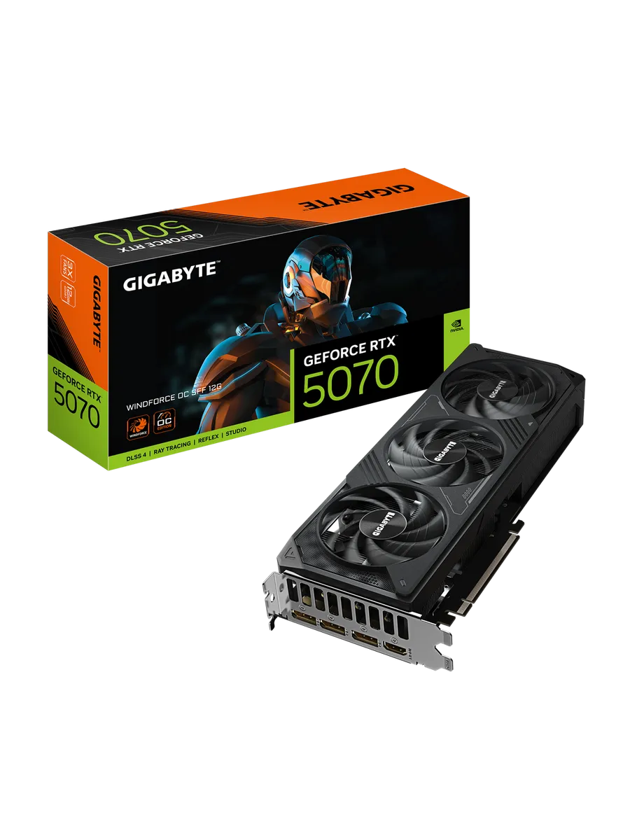 Видеокарта RTX 5070 12 ГБ RTL ( GV- N5070 W F3 OC-12 GD)
