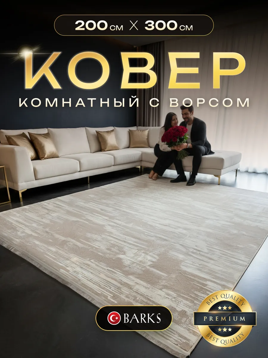 Ковер комнатный 200х300 с ворсом