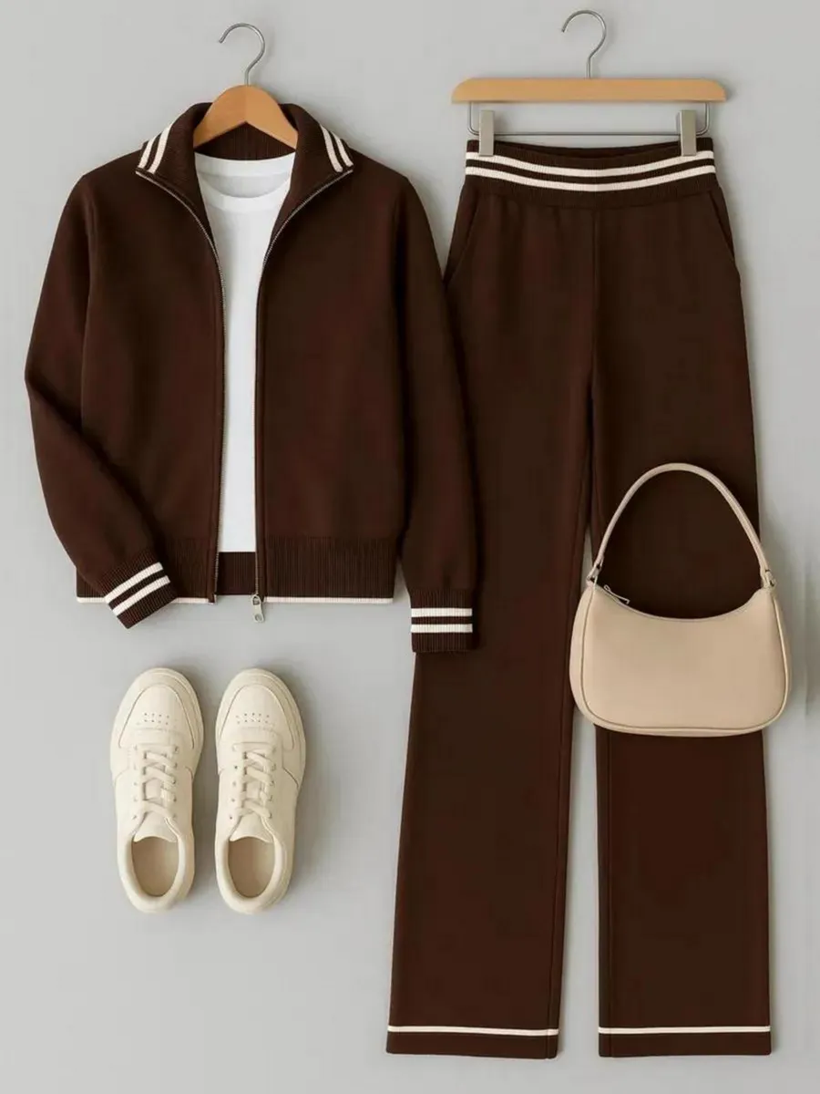 Костюм теплый вязаный с брюками