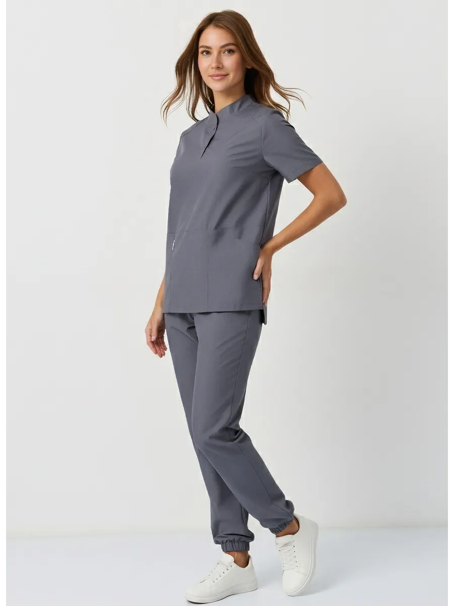 Медицинский костюм с брюками больших размеров