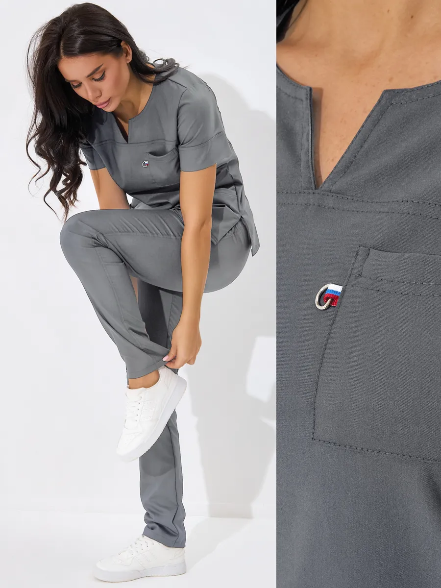 Костюм медицинский с брюками на резинке стрейч хирургический