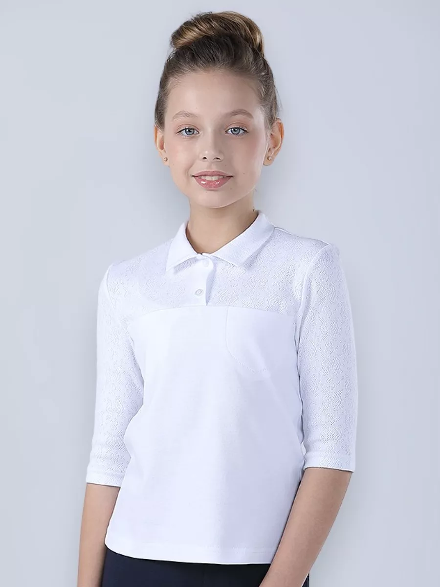 Блузка нарядная школьная трикотажная