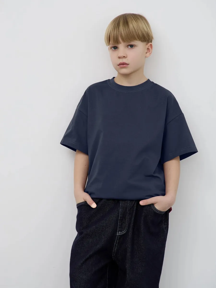 Футболка оверсайз детская базовая однотонная для детей