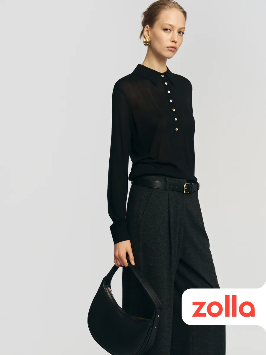 Трикотажный женский джемпер поло