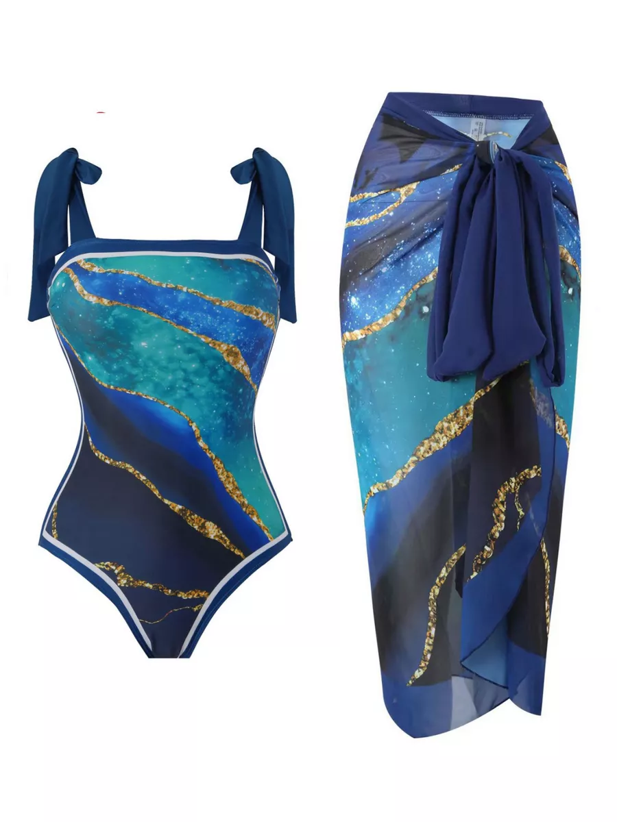 Купальник слитный с парео