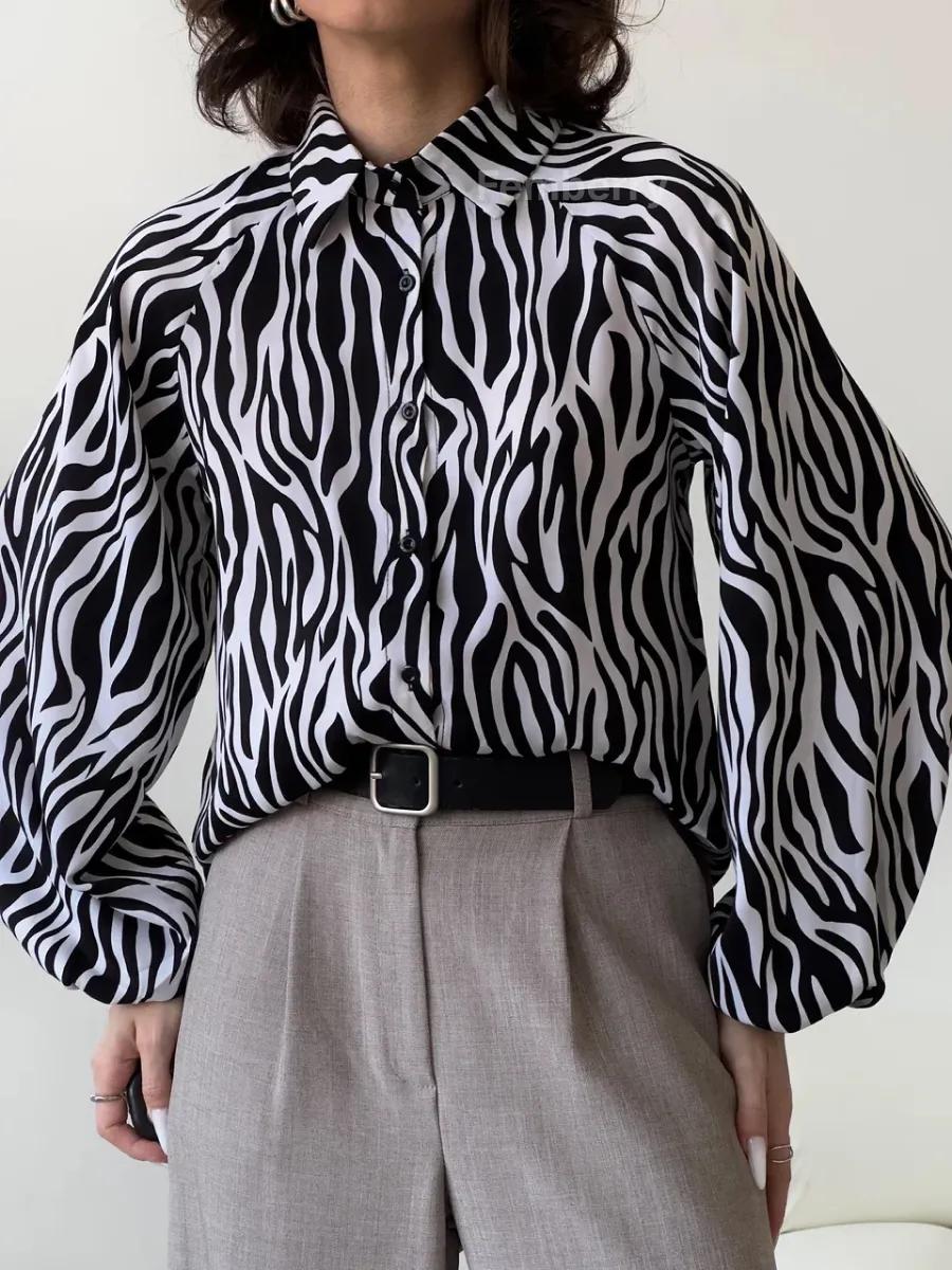 Блузка нарядная офисная с длинным рукавом