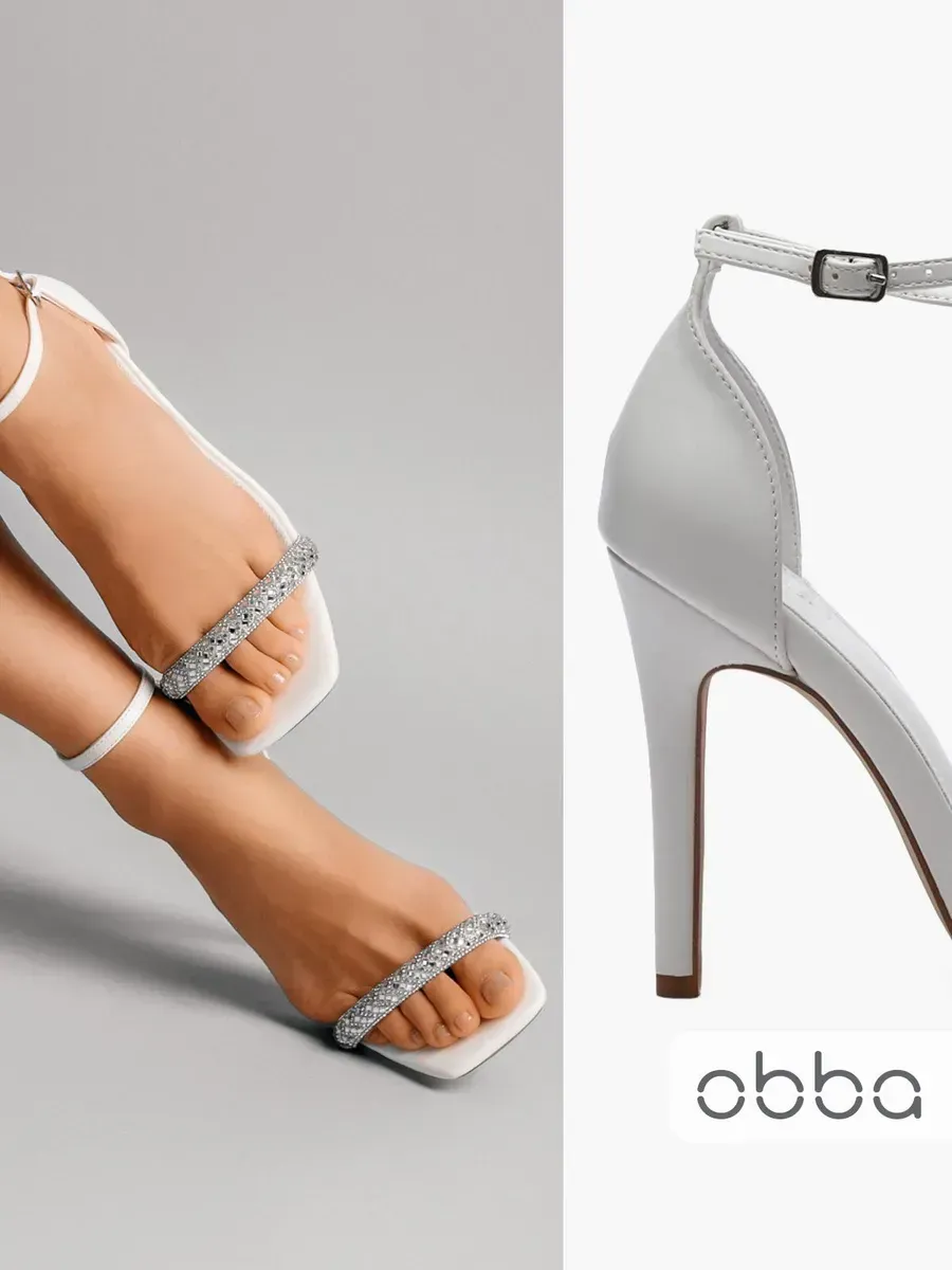 Босоножки на шпильке с закрытой пяткой со стразами