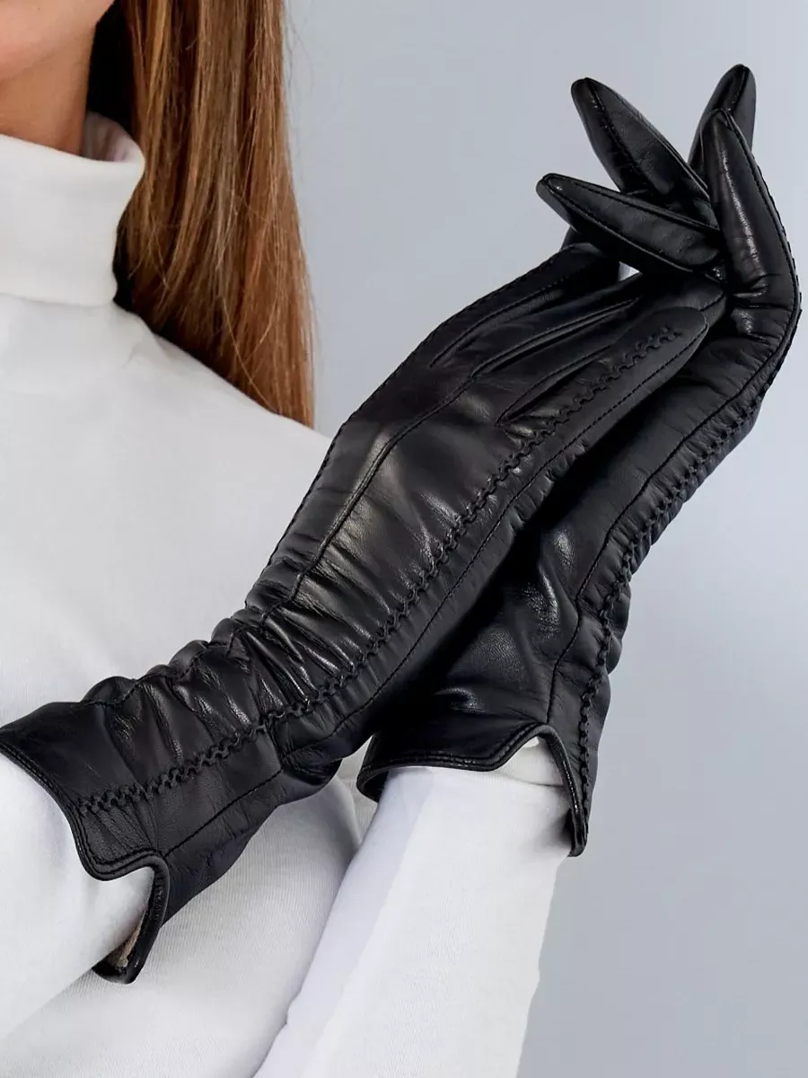 Перчатки кожаные зимние теплые