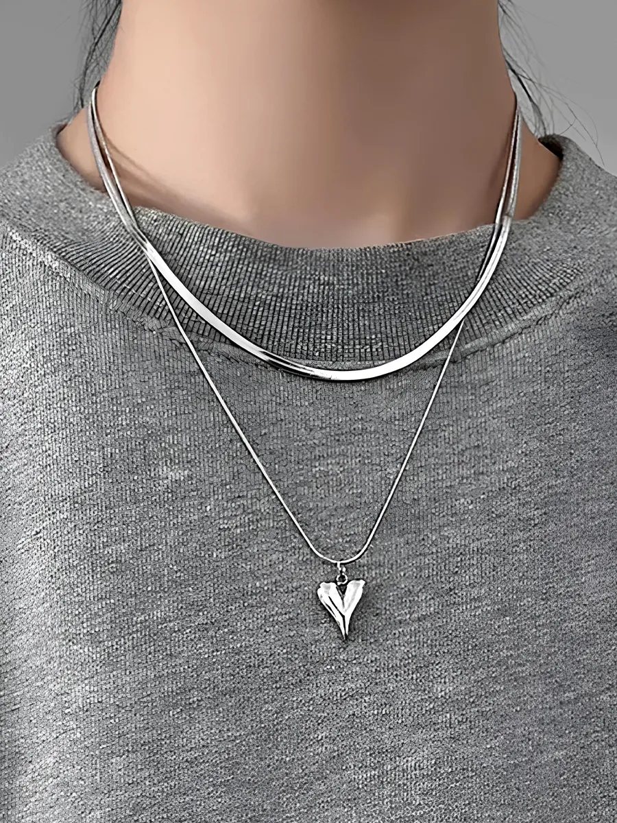 Цепочка на шею двойная бижутерия