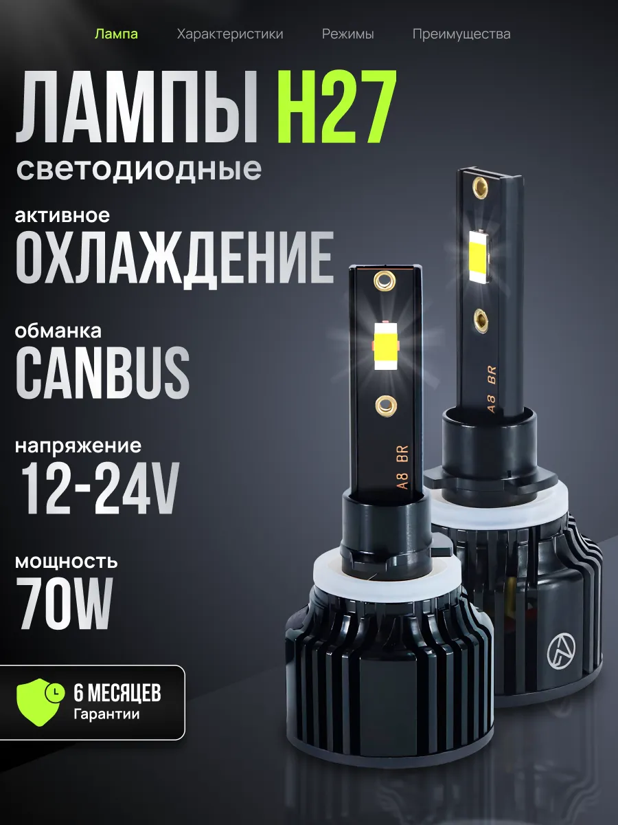 Светодиодные лед h27 LED лампы н27 противотуманки