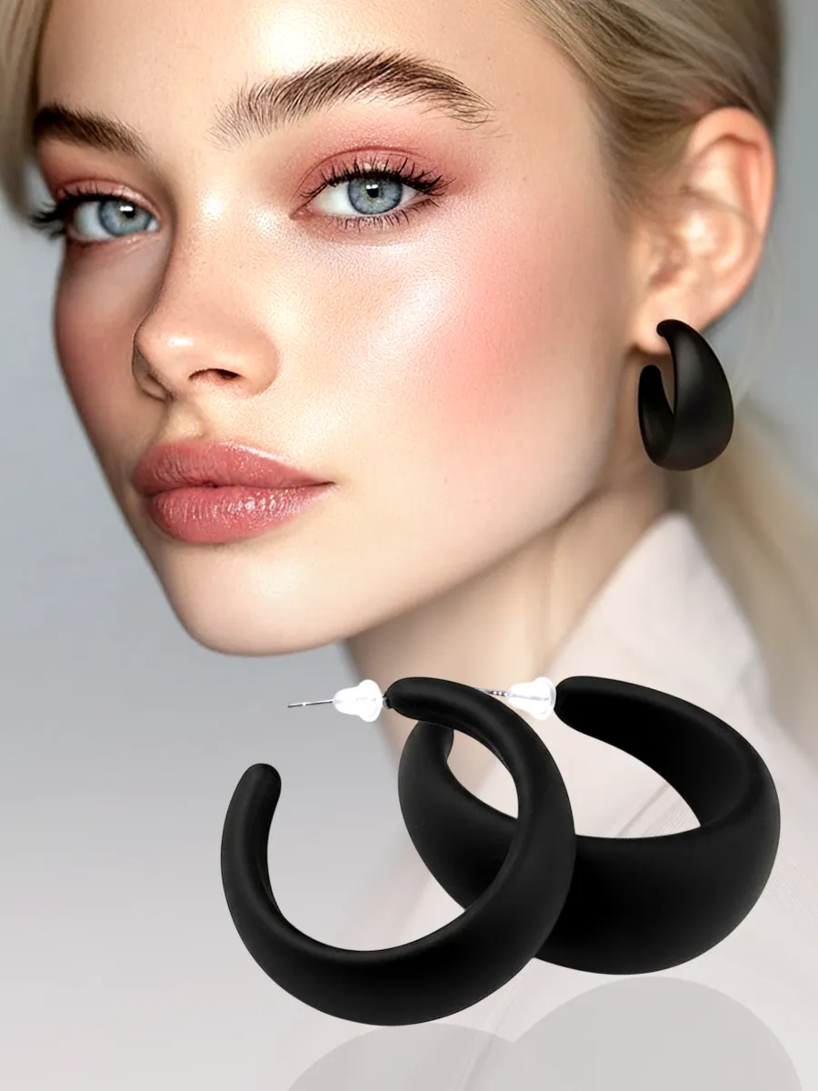 Серьги кольца большие бижутерия