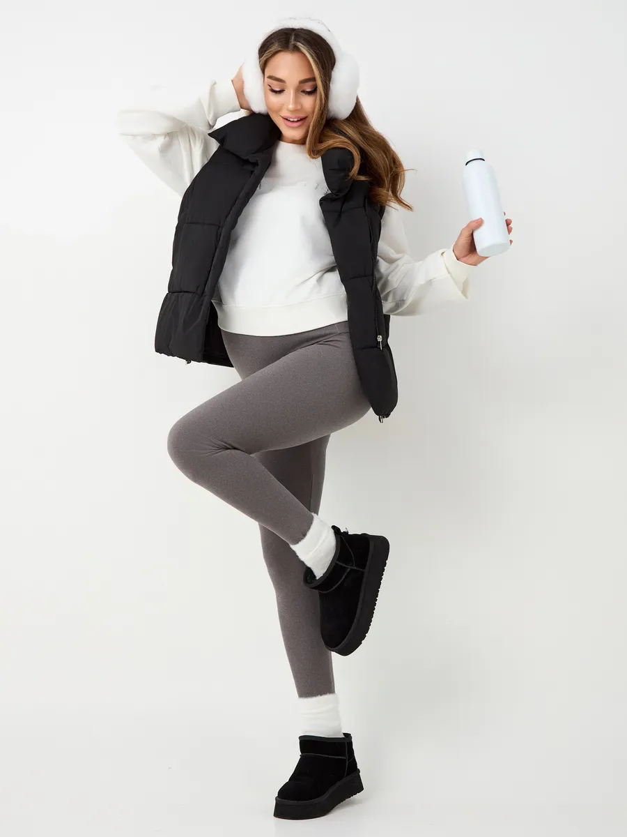 Теплые лосины флисовые для беременных леггинсы осень-зима