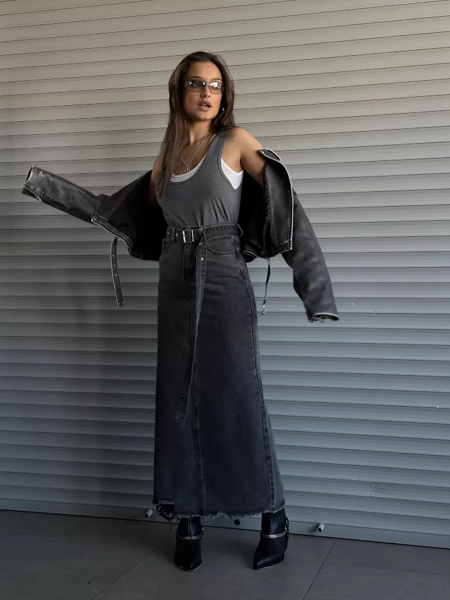 Юбка джинсовая макси