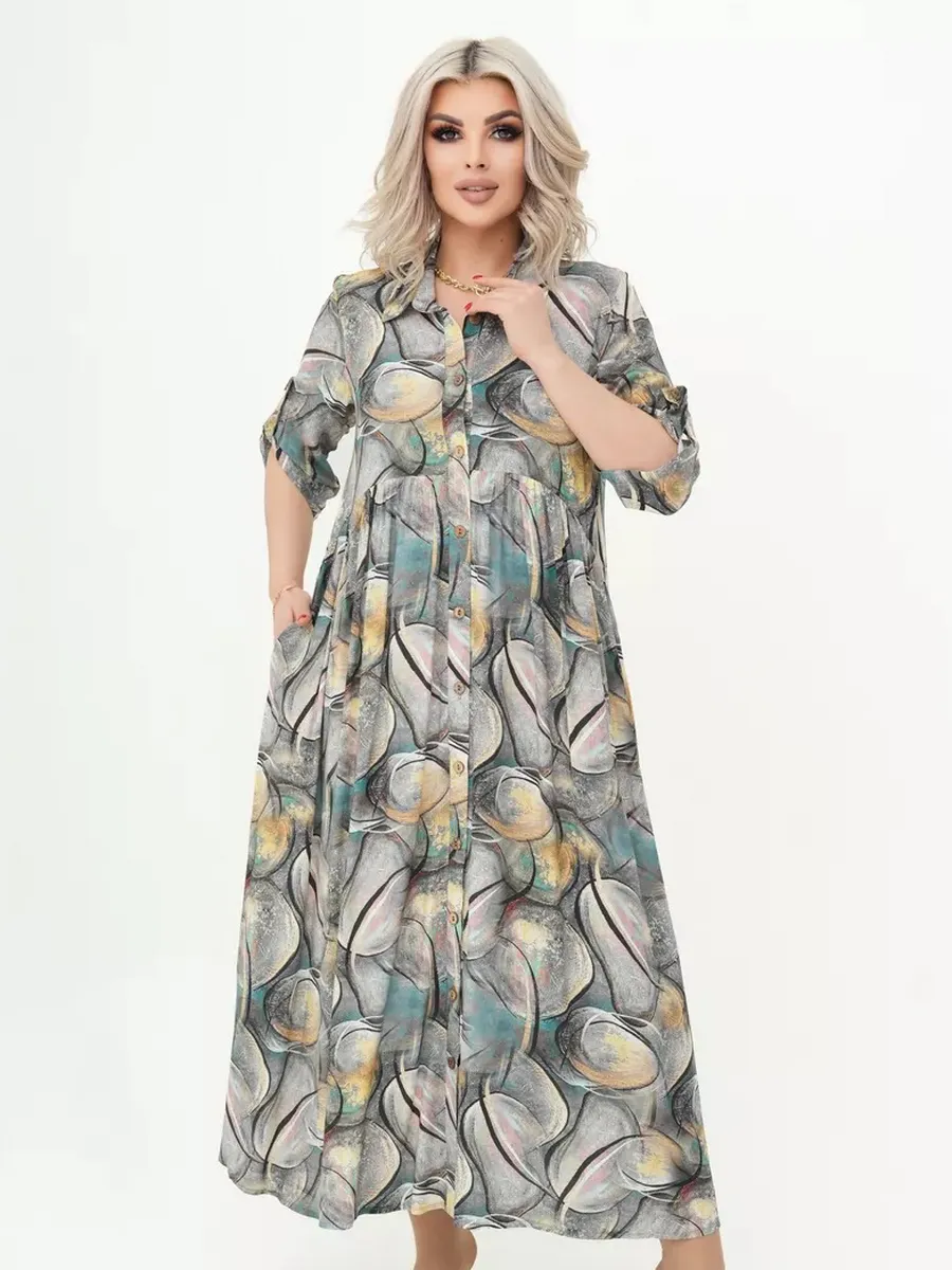 Платье летнее длинное из штапеля