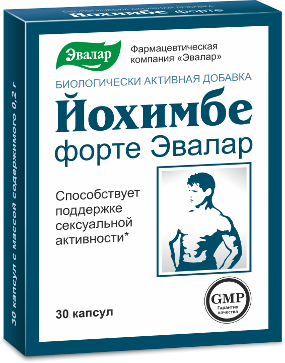 Йохимбе-форте, 30 капсул,  Эвалар