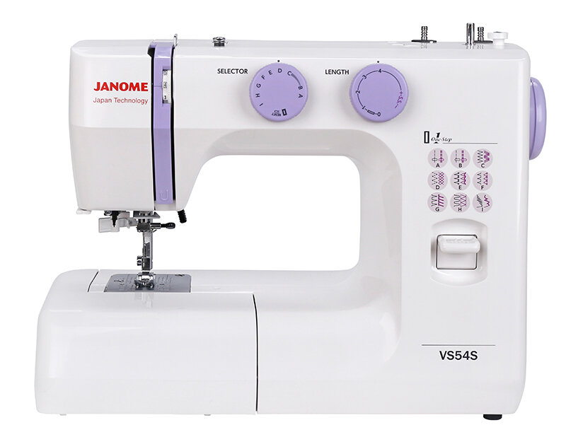 Швейная машина  Janome  V S 54s, электромеханическая, вертикальный челнок, 19 операций, встроенный нитевдеватель