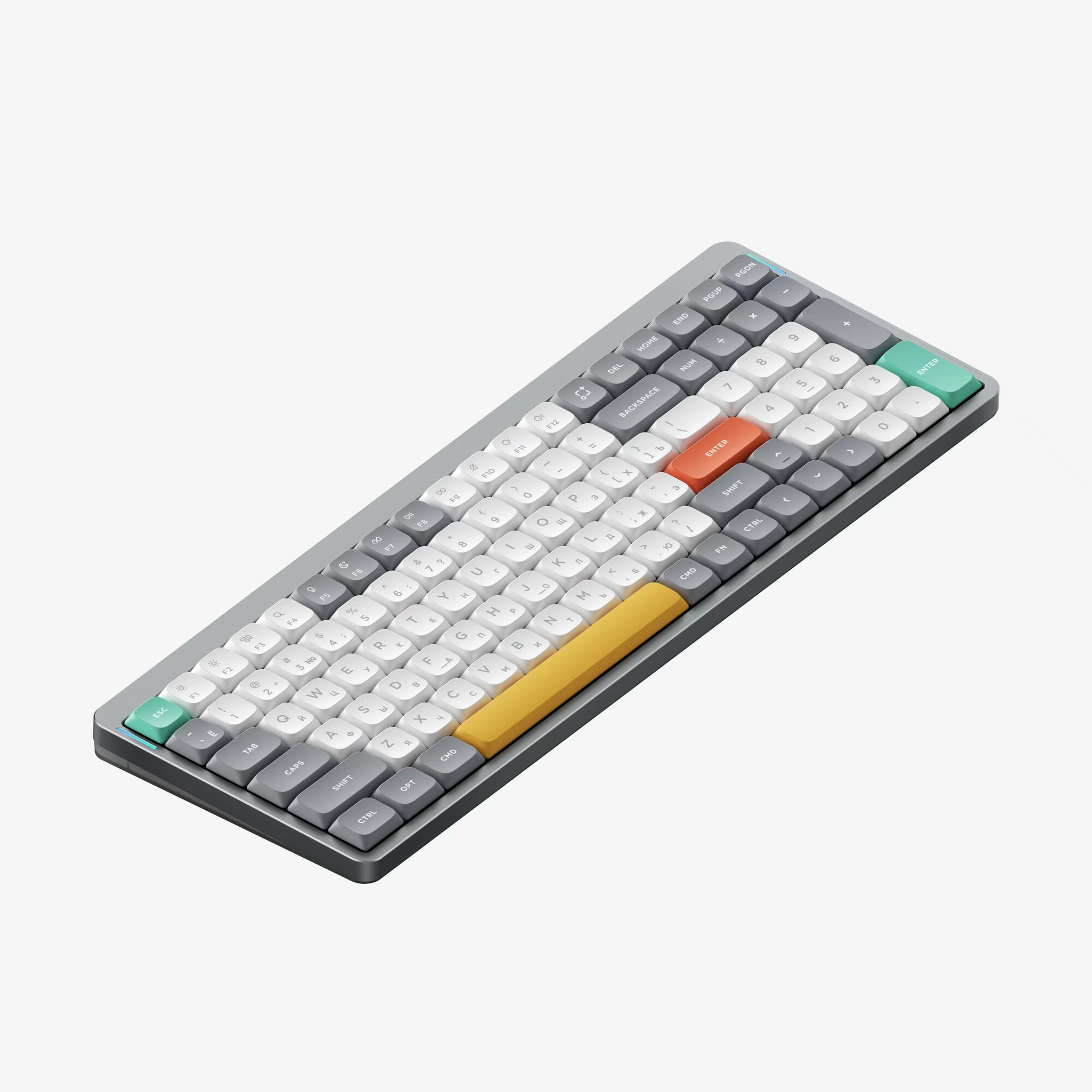 Беспроводная механическая клавиатура  Q M K  Nuphy  A I R96v2  Lunar  Gray,  R G B,  Hot  Swap,  Brown  Switch