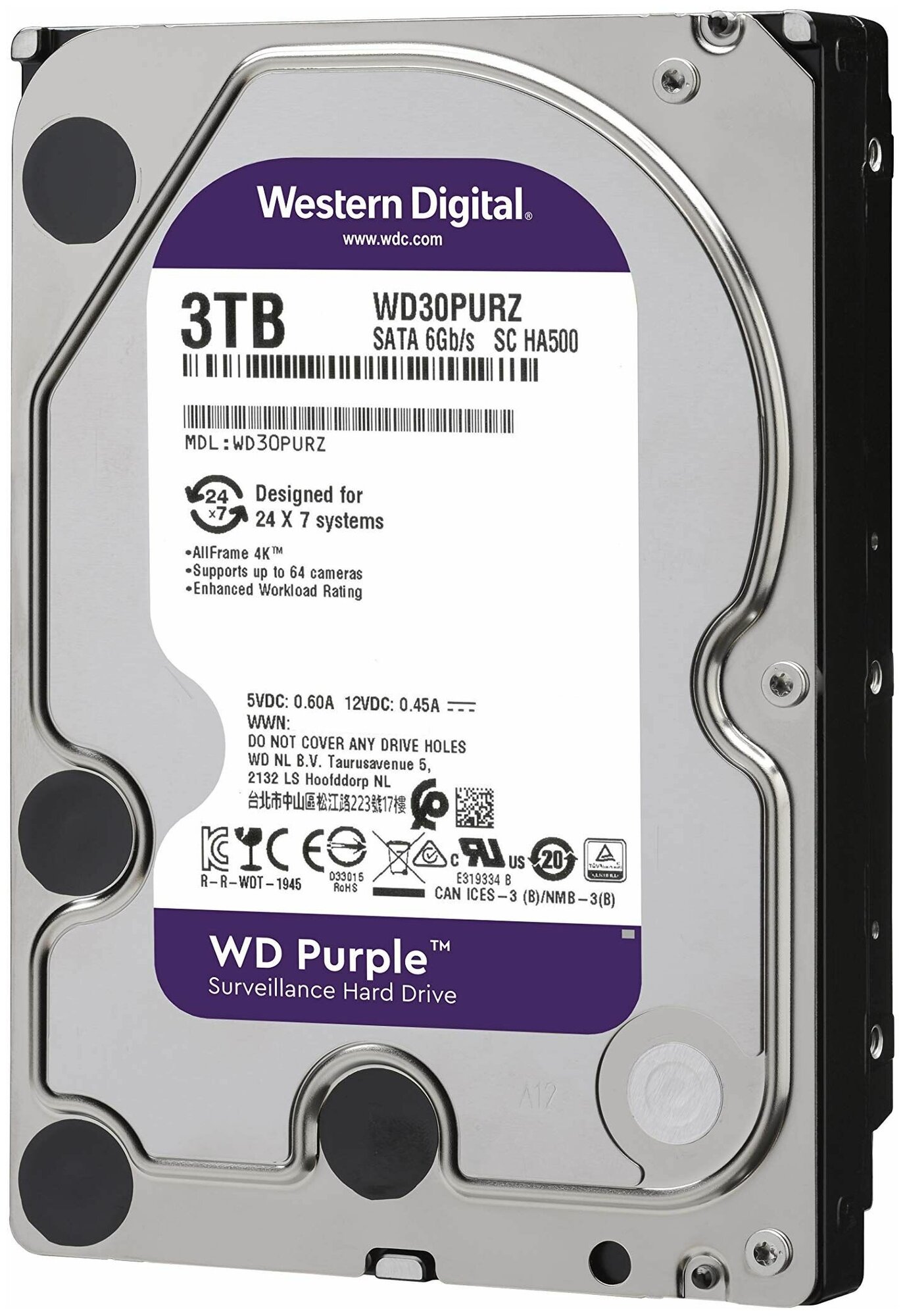 3  Т Б жесткий диск  W D  Purple  W D30 P U R Z