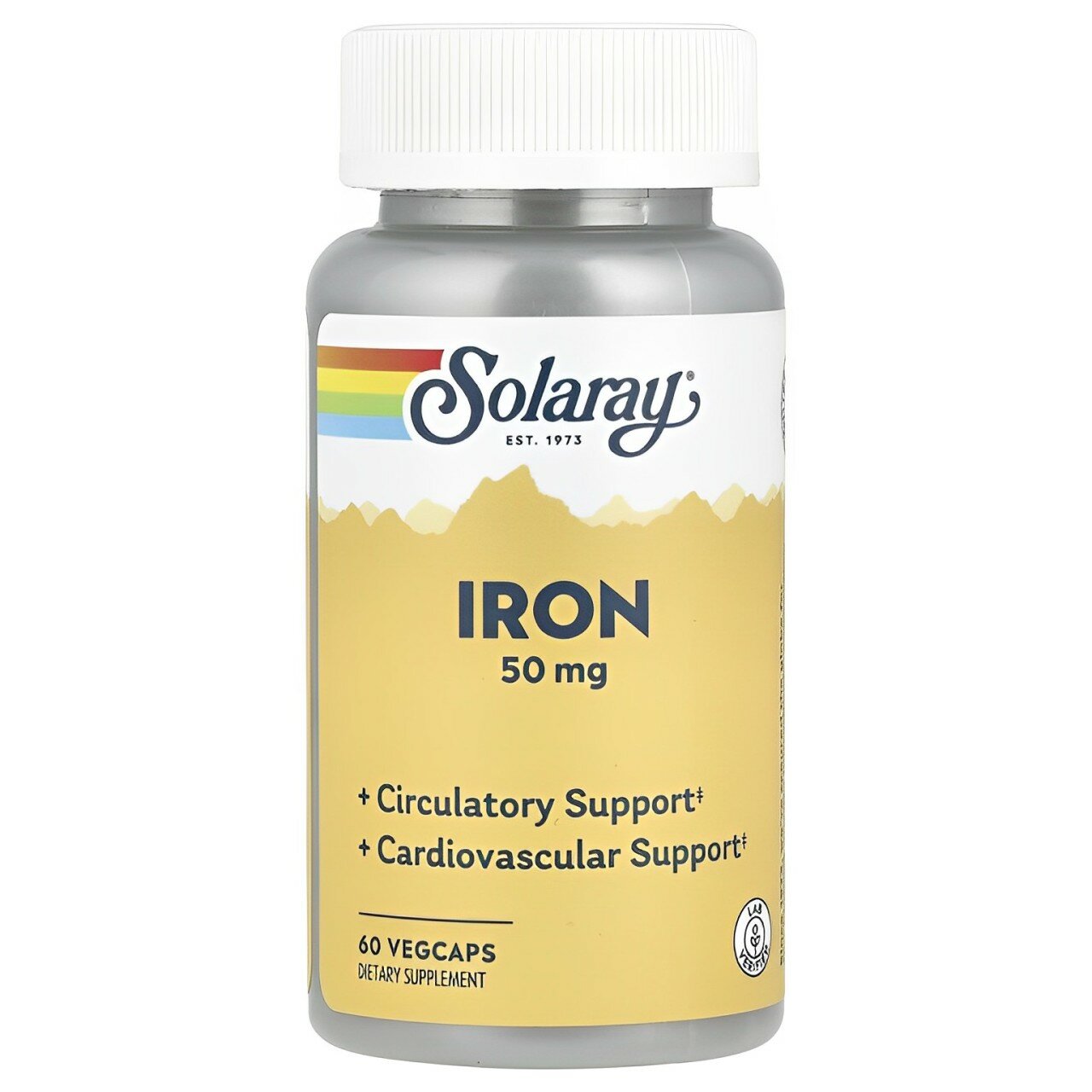 Iron ( Железо),  Solaray, 50 мг , 60 капсул