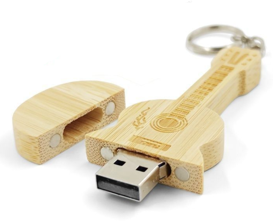Флешка  Гитара 64  G B 2.0  Брелок  Bamboo Wood
