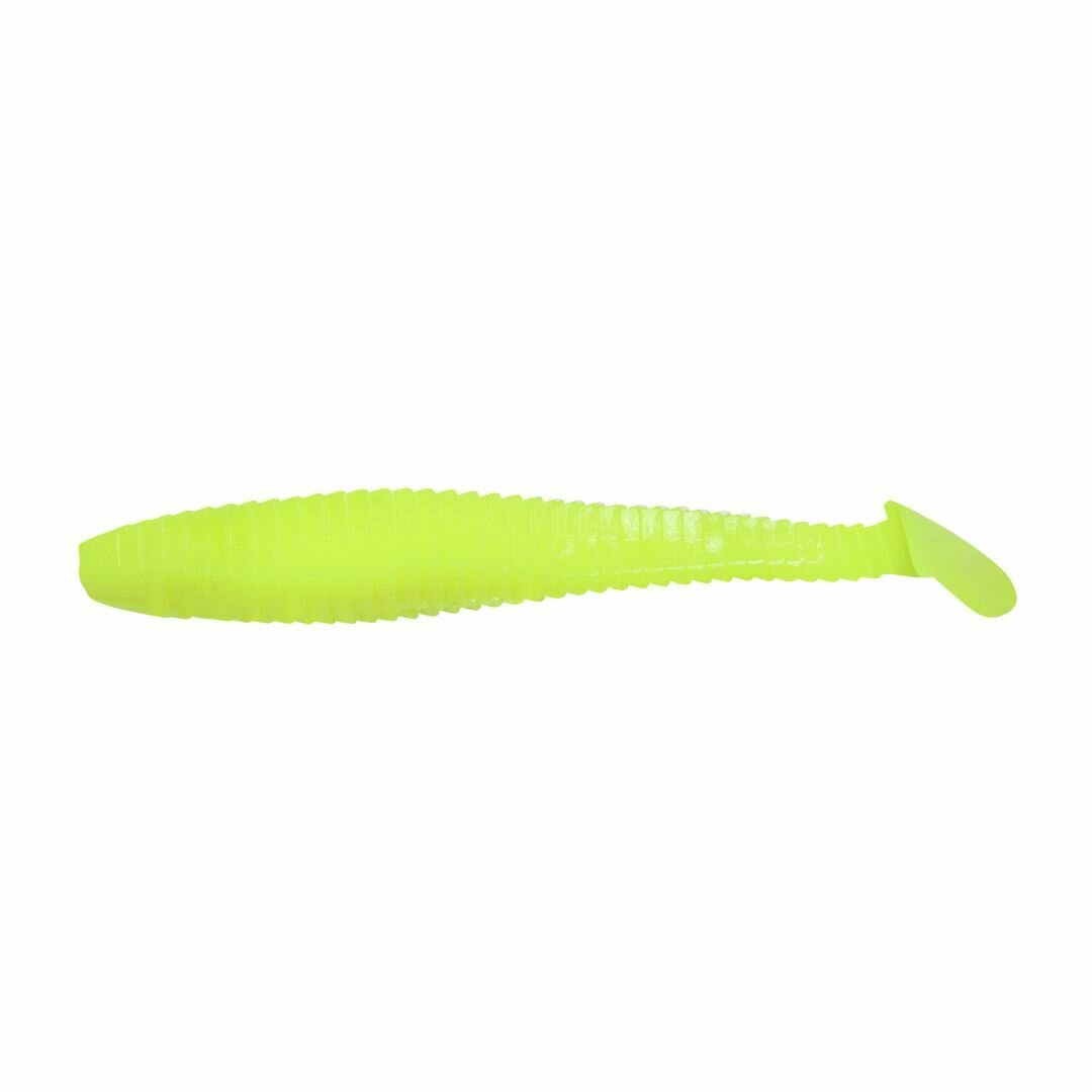 Силиконовая приманка для рыбалки виброхвост YAMAN PRO Flatter Shad, р.3 inch (76 мм), цвет #02 - Chartreuse (уп. 6 шт.)