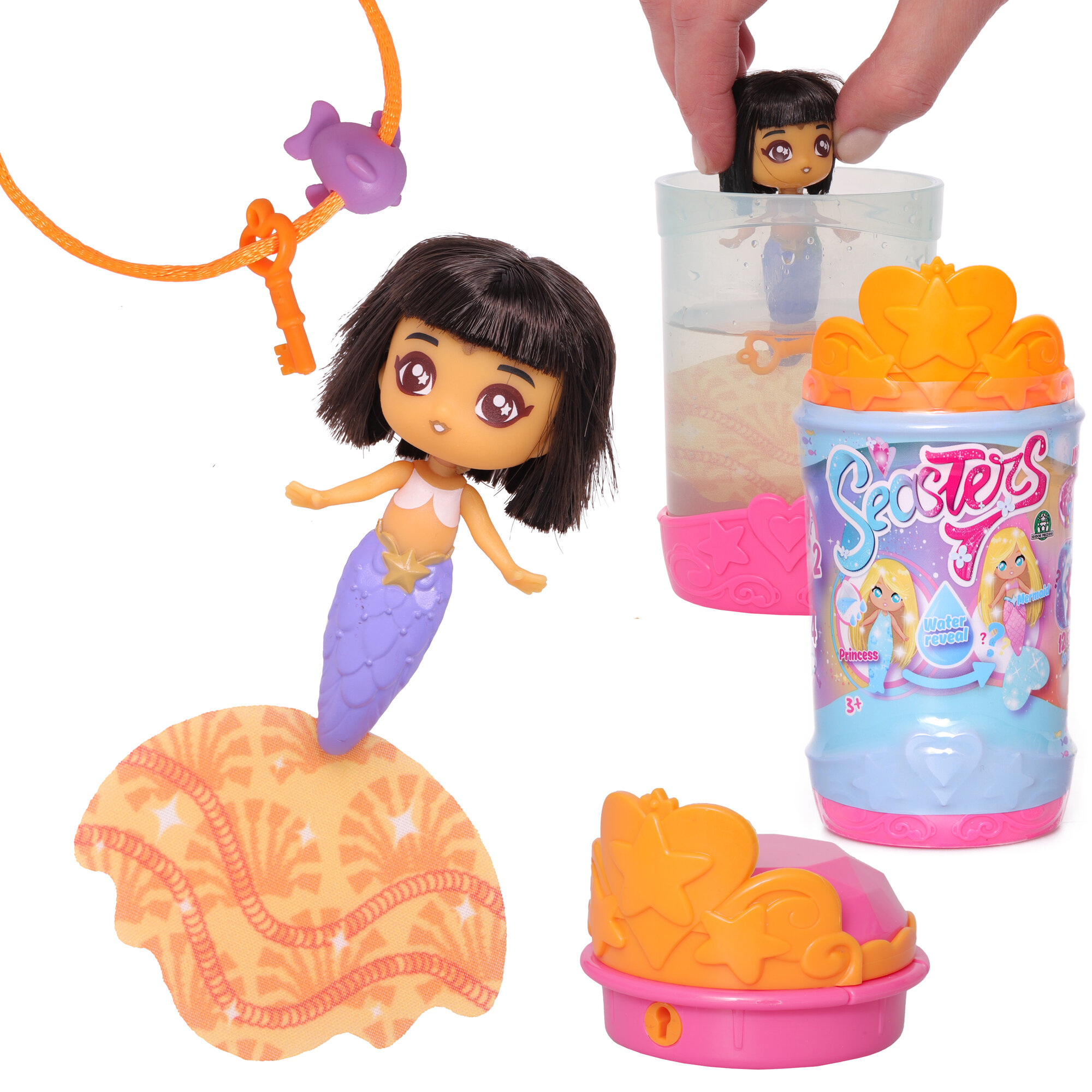 Кукла сюрприз SEASTERS EA T15700 Си Стерс Принцесса русалка Лейла, набор с аксессуарами и питомцем