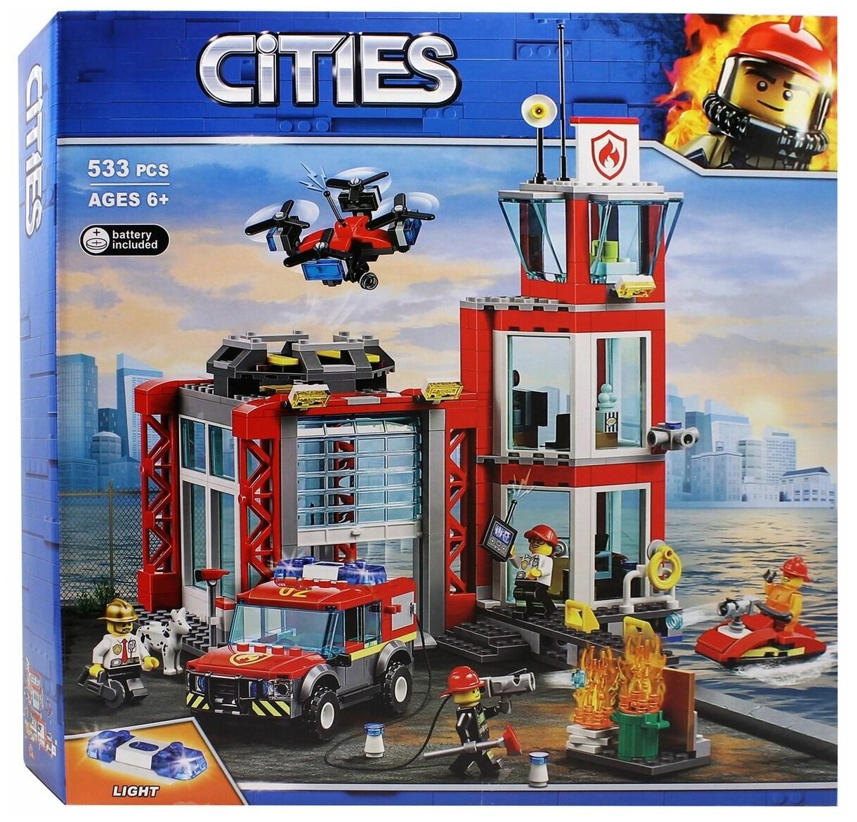 Конструктор Lari Пожарное депо 533 детали