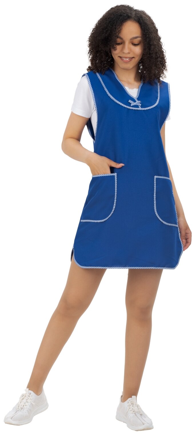 Сарафан рабочий габардин Матрешка синий 62