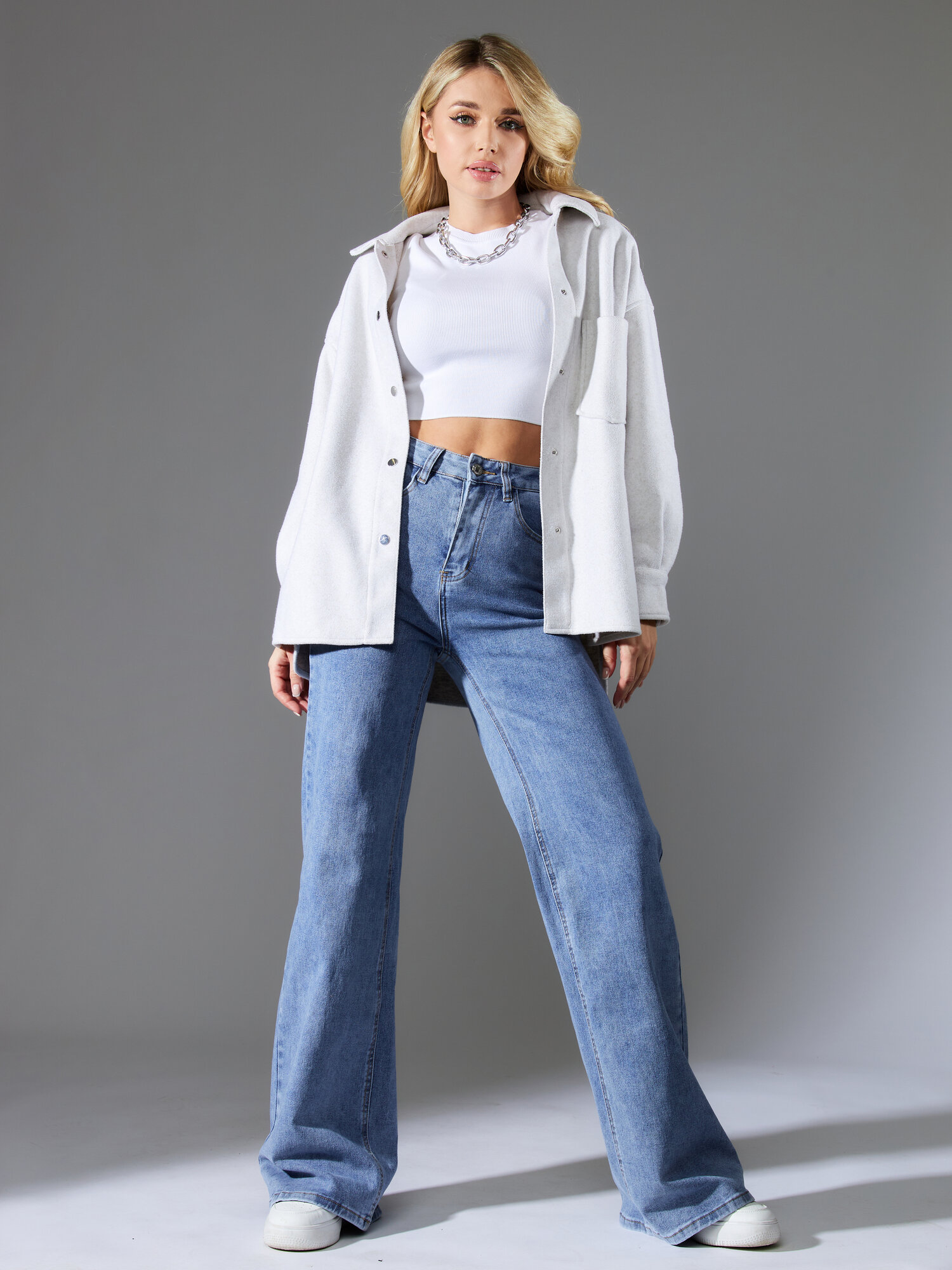 Джинсы широкие FEIMAILIS